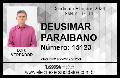 Candidato DEUSIMAR PARAIBANO 2024 - SANTA LUZ - Eleições