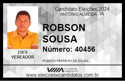 Candidato ROBSON SOUSA 2024 - ANTÔNIO ALMEIDA - Eleições