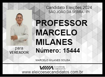 Candidato PROFESSOR MARCELO MILANES 2024 - SÃO JOÃO DA SERRA - Eleições