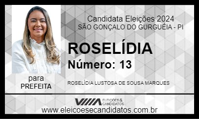 Candidato ROSELÍDIA 2024 - SÃO GONÇALO DO GURGUÉIA - Eleições