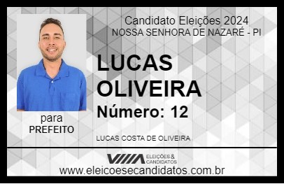 Candidato LUCAS OLIVEIRA 2024 - NOSSA SENHORA DE NAZARÉ - Eleições