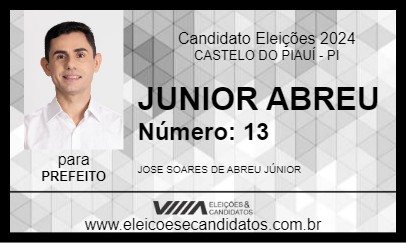 Candidato JUNIOR ABREU 2024 - CASTELO DO PIAUÍ - Eleições