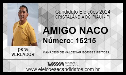 Candidato AMIGO NACO 2024 - CRISTALÂNDIA DO PIAUÍ - Eleições