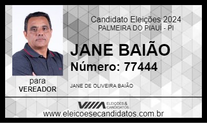 Candidato JANE BAIÃO 2024 - PALMEIRA DO PIAUÍ - Eleições