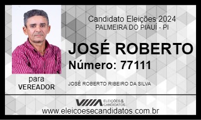 Candidato JOSÉ ROBERTO 2024 - PALMEIRA DO PIAUÍ - Eleições