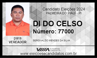 Candidato DI DO CELSO 2024 - PALMEIRA DO PIAUÍ - Eleições