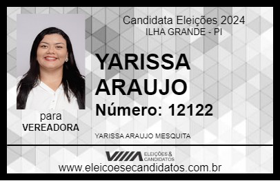 Candidato YARISSA ARAUJO 2024 - ILHA GRANDE - Eleições