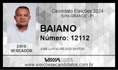 Candidato BAIANO 2024 - ILHA GRANDE - Eleições