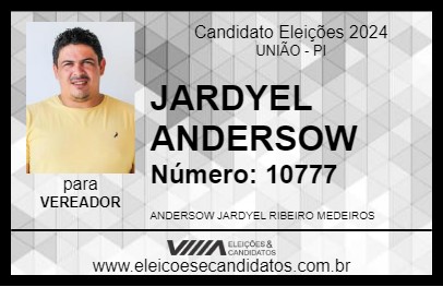 Candidato JARDYEL ANDERSOW 2024 - UNIÃO - Eleições