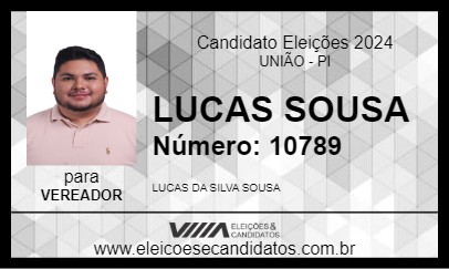 Candidato LUCAS SOUSA 2024 - UNIÃO - Eleições