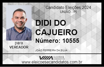 Candidato DIDI DO CAJUEIRO 2024 - UNIÃO - Eleições