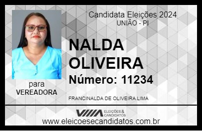 Candidato NALDA OLIVEIRA 2024 - UNIÃO - Eleições