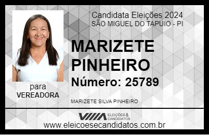 Candidato MARIZETE PINHEIRO 2024 - SÃO MIGUEL DO TAPUIO - Eleições