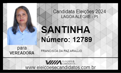 Candidato SANTINHA 2024 - LAGOA ALEGRE - Eleições