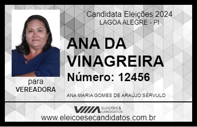 Candidato ANA DA VINAGREIRA 2024 - LAGOA ALEGRE - Eleições