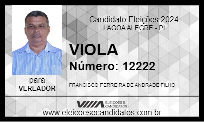 Candidato VIOLA 2024 - LAGOA ALEGRE - Eleições