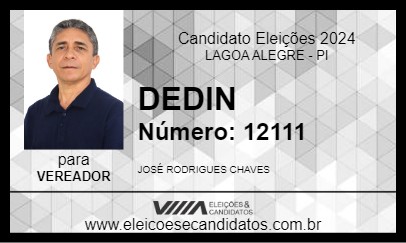 Candidato DEDIN 2024 - LAGOA ALEGRE - Eleições