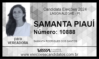 Candidato SAMANTA PIAUÍ 2024 - LAGOA ALEGRE - Eleições