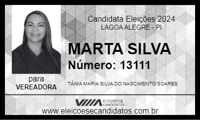 Candidato MARTA SILVA 2024 - LAGOA ALEGRE - Eleições