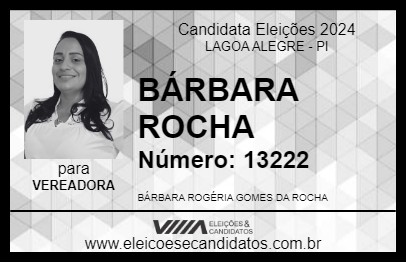 Candidato BÁRBARA ROCHA 2024 - LAGOA ALEGRE - Eleições