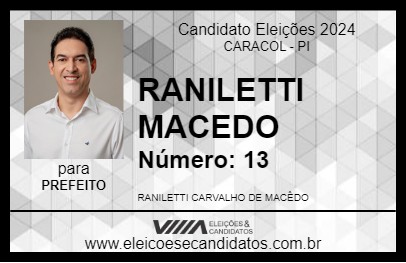 Candidato RANILETTI MACEDO 2024 - CARACOL - Eleições