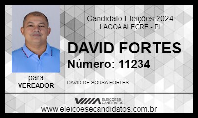 Candidato DAVID FORTES 2024 - LAGOA ALEGRE - Eleições