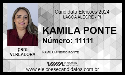 Candidato KAMILA PONTE 2024 - LAGOA ALEGRE - Eleições