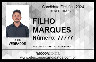 Candidato FILHO MARQUES 2024 - BENEDITINOS - Eleições