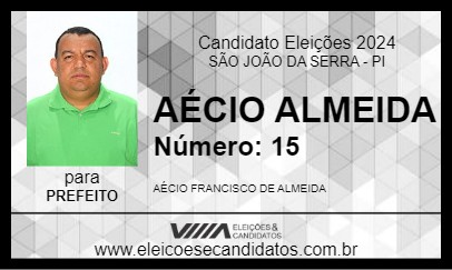 Candidato AÉCIO ALMEIDA 2024 - SÃO JOÃO DA SERRA - Eleições