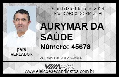 Candidato AURYMAR DA SAÚDE 2024 - PAU D\ARCO DO PIAUÍ - Eleições