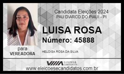 Candidato LUISA ROSA 2024 - PAU D\ARCO DO PIAUÍ - Eleições