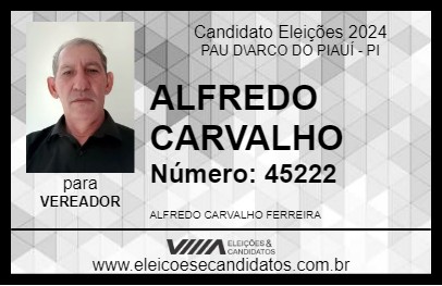 Candidato ALFREDO CARVALHO 2024 - PAU D\ARCO DO PIAUÍ - Eleições