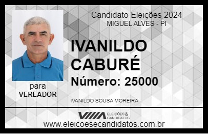 Candidato IVANILDO CABURÉ 2024 - MIGUEL ALVES - Eleições