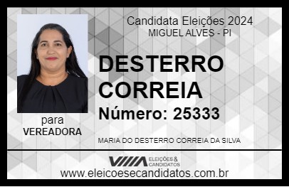 Candidato DESTERRO CORREIA 2024 - MIGUEL ALVES - Eleições