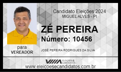 Candidato ZÉ PEREIRA 2024 - MIGUEL ALVES - Eleições