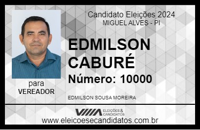 Candidato EDMILSON CABURÉ 2024 - MIGUEL ALVES - Eleições