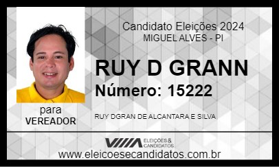 Candidato RUY D GRANN 2024 - MIGUEL ALVES - Eleições