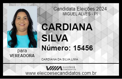 Candidato CARDIANA SILVA 2024 - MIGUEL ALVES - Eleições