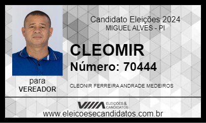 Candidato CLEOMIR 2024 - MIGUEL ALVES - Eleições