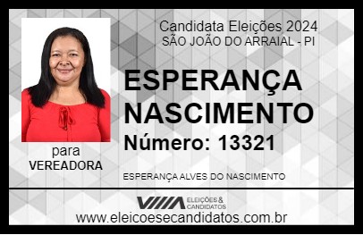 Candidato ESPERANÇA NASCIMENTO 2024 - SÃO JOÃO DO ARRAIAL - Eleições