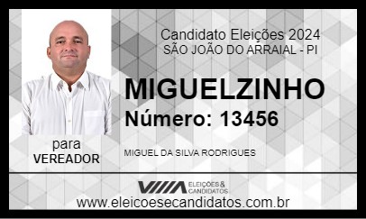 Candidato MIGUELZINHO 2024 - SÃO JOÃO DO ARRAIAL - Eleições