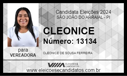 Candidato CLEONICE 2024 - SÃO JOÃO DO ARRAIAL - Eleições