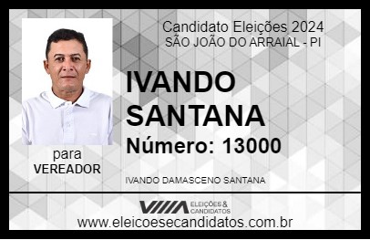 Candidato IVANDO SANTANA 2024 - SÃO JOÃO DO ARRAIAL - Eleições