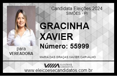 Candidato GRACINHA XAVIER 2024 - SIMÕES - Eleições