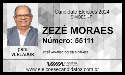 Candidato ZEZÉ MORAES 2024 - SIMÕES - Eleições