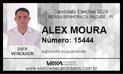 Candidato ALEX MOURA 2024 - NOSSA SENHORA DE NAZARÉ - Eleições