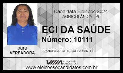 Candidato ECI DA SAÚDE 2024 - AGRICOLÂNDIA - Eleições