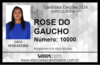 Candidato ROSE DO GAUCHO 2024 - AGRICOLÂNDIA - Eleições