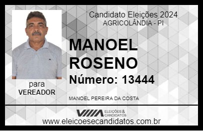 Candidato MANOEL ROSENO 2024 - AGRICOLÂNDIA - Eleições