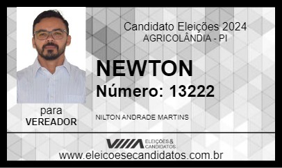 Candidato NEWTON 2024 - AGRICOLÂNDIA - Eleições